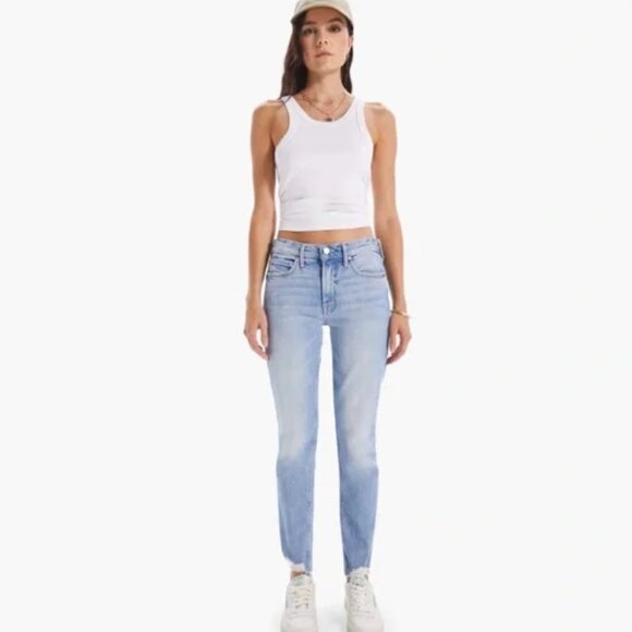 MOTHER Superior Flirt Fray I Confess Mid-rise Jeans 28 Made in USA! $258 - Picture 3 of 10